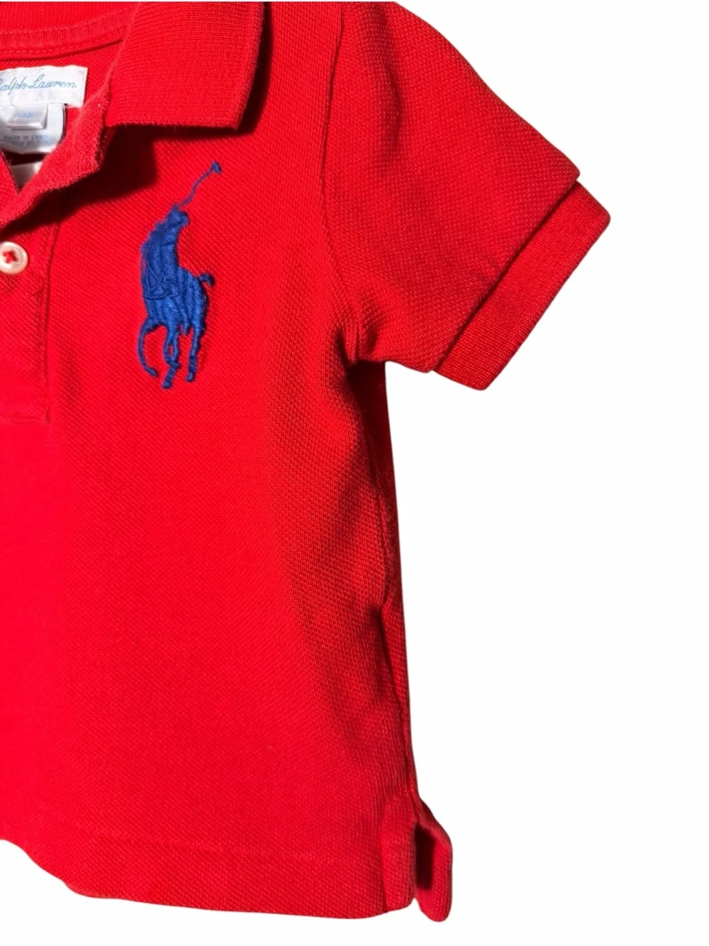 Vintage Ralph Lauren Boys Red Polo with Big Pony Embroidery